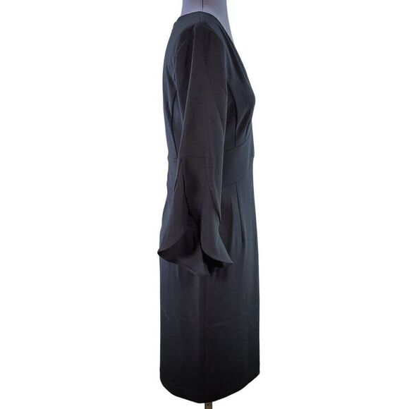 DKNY Bell Sleeve Little Black Dress Sz 2 - Picture 2 of 14